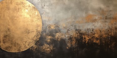 数字艺术 标题为“Abstract Black & Go…” 由Spirit Of Copper, 原创艺术品, 数字油画
