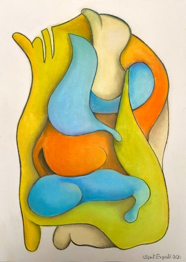 Картина под названием ""Intimité émotionne…" - Spirit Exposito, Подлинное произведение искусства, Пастель