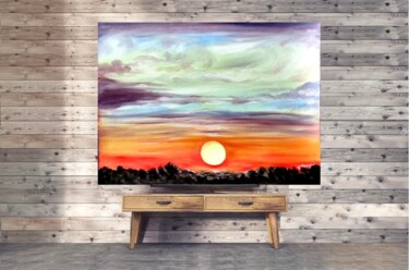 Malerei mit dem Titel "Jenny's Sunset" von Tatiana Sragar, Original-Kunstwerk, Öl