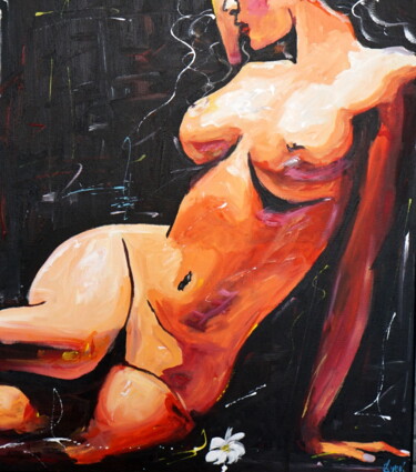 Painting titled "Tiramisu" by Stach, Original Artwork, Oil Mounted on Wood Stretcher frame