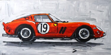 Painting titled "Ferrari 250 GT" by Stach, Original Artwork, Acrylic Mounted on Wood Stretcher frame