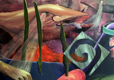 Schilderij getiteld "Big fish" door Staffan Helleberg, Origineel Kunstwerk, Acryl