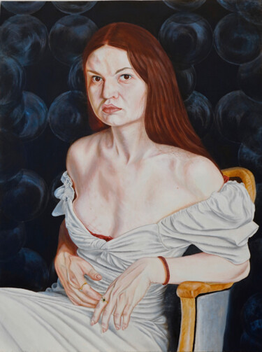 Schilderij getiteld "Julia" door Stan Bert Singer, Origineel Kunstwerk, Olie