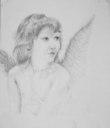 Zeichnungen mit dem Titel "Angel of love" von Stan Bert Singer, Original-Kunstwerk, Graphit