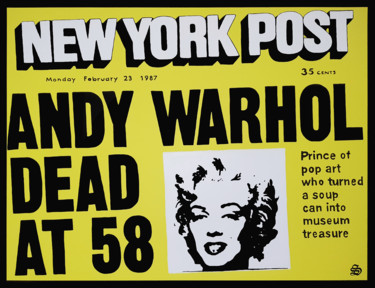 Pintura intitulada "Warhol is dead" por Stan, Obras de arte originais, Acrílico