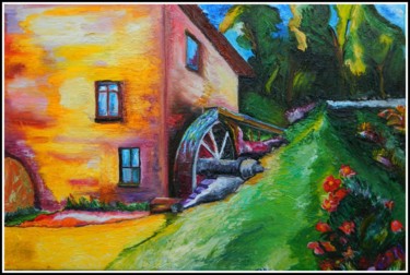 Pintura intitulada "moulin-d-auvergne.j…" por Patrice Bailly (stan), Obras de arte originais, Óleo
