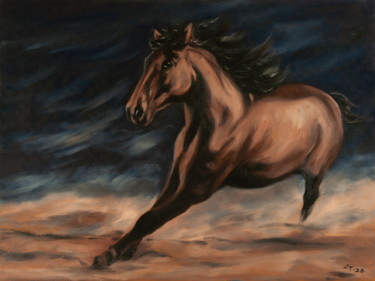 Painting titled "Horse" by Stanimir Stoykov, Original Artwork, Oil