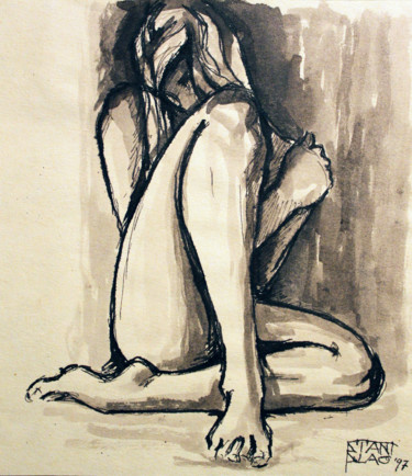 Drawing titled "Nude 23" by Stanislao, Original Artwork, Ink