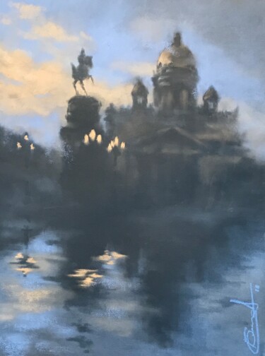 Painting titled "После дождя" by Stanislav Bankasov, Original Artwork, Pastel