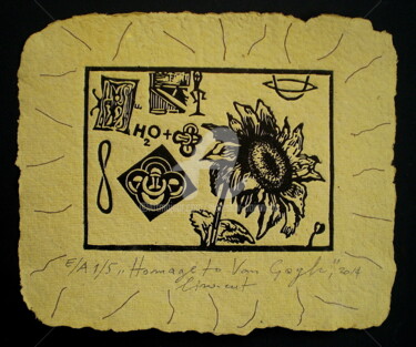 Отпечатки и Гравюры под названием "Homage to Van Gogh" - Stanislav Bojankov, Подлинное произведение искусства, Линогравюры