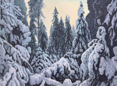 绘画 标题为“Зимний вечер в Линд…” 由Stanislav Dulatov, 原创艺术品, 彩画