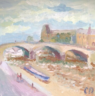 Malerei mit dem Titel "Pont du Carrousel.…" von Stanislav Polikarpov, Original-Kunstwerk, Öl