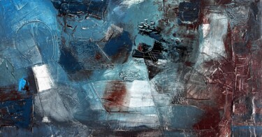 Painting titled "Turbulence" by Stanislav Yushkov, Original Artwork, Encaustic Mounted on Wood Stretcher frame