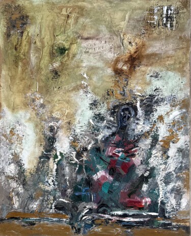 Картина под названием "Pilgrim" - Stanislav Yushkov, Подлинное произведение искусства, Масло Установлен на Деревянная панель