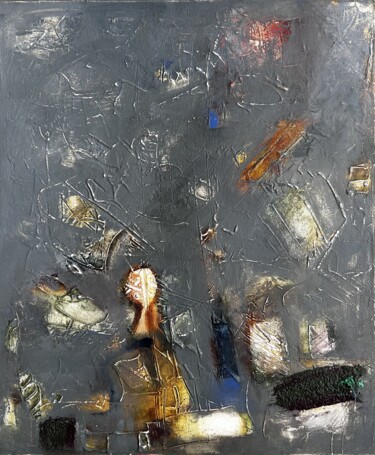 Painting titled "Glare on glass" by Stanislav Yushkov, Original Artwork, Oil Mounted on Wood Stretcher frame