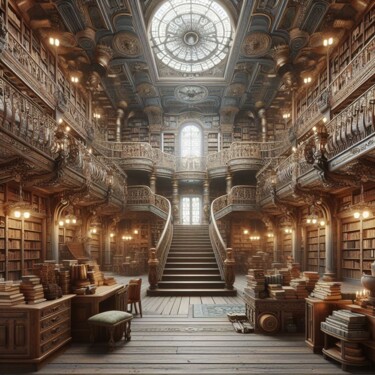 数字艺术 标题为“antique library ste…” 由Steampunker_ukraine, 原创艺术品, 数字油画