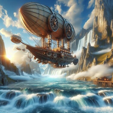 Grafika cyfrowa / sztuka generowana cyfrowo zatytułowany „Airship steampunk v…” autorstwa Steampunker_ukraine, Oryginalna pr…