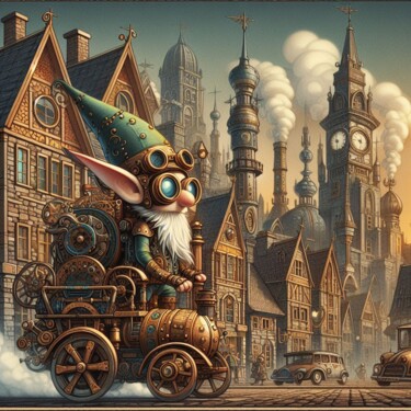 Artes digitais intitulada "Steampunk city" por Steampunker_ukraine, Obras de arte originais, Pintura digital