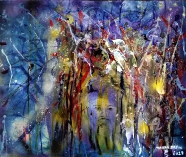 Картина под названием "Ambiance océan" - Steeve Tabar, Подлинное произведение искусства, Рисунок распылителем краски