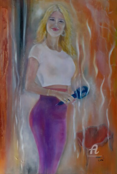 Peinture intitulée "La femme du je t'ai…" par Steeve Tabar, Œuvre d'art originale, Huile