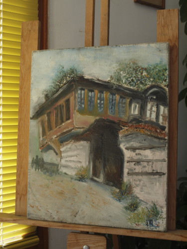 Schilderij getiteld "Old House in Veliko…" door Petar Ivanov, Origineel Kunstwerk, Olie