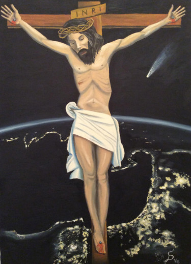 Картина под названием "Crucifixus" - Stefan Dhein, Подлинное произведение искусства, Масло