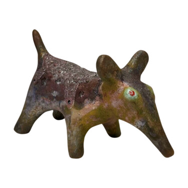 Sculpture intitulée "Raku-fired Anteater" par Stefan Mager, Œuvre d'art originale, Céramique