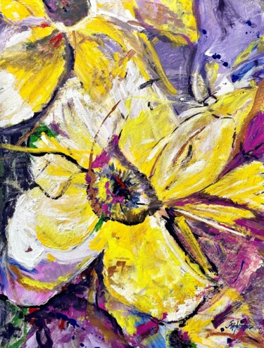 Painting titled "Spring Flowers" by Stefania Turco, Original Artwork, Acrylic