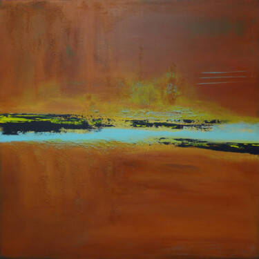 Painting titled "Golden Hour" by Stefanie Theiler Art, Original Artwork, Acrylic Mounted on Wood Stretcher frame