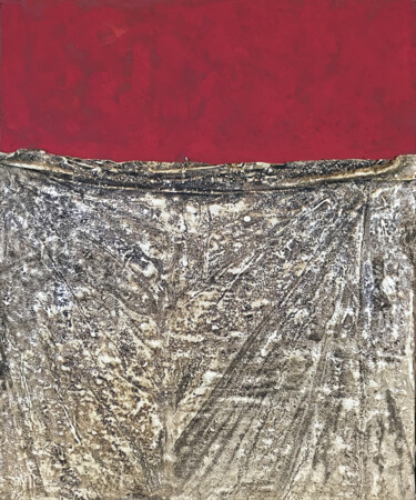 Картина под названием "Rosso Pompei" - Stefano Catalini, Подлинное произведение искусства, Пигменты Установлен на Деревянная…