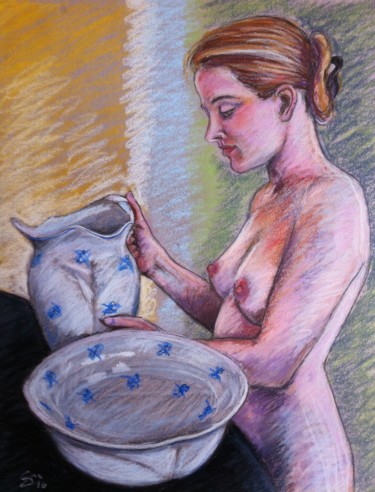 Painting titled "La modella di Degas…" by Stefano Di Marco, Original Artwork, Pastel