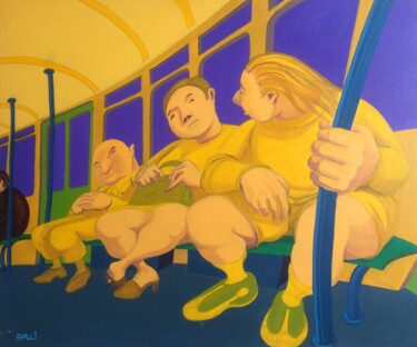 Painting titled "Momento metropolita…" by Stefano Galli, Original Artwork, Acrylic