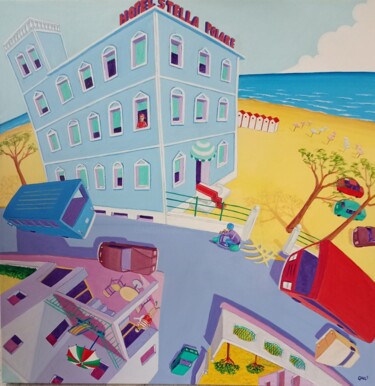 Pintura titulada "hotel Stella Polare" por Stefano Galli, Obra de arte original, Acrílico