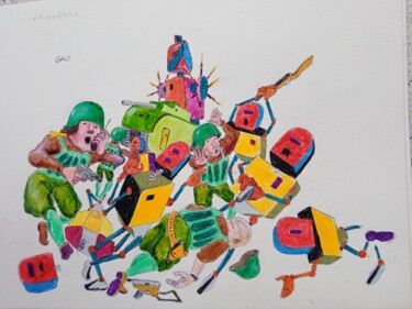 Рисунок под названием "guerra" - Stefano Galli, Подлинное произведение искусства, Пастель
