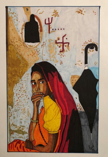 Painting titled "'Indra'" by Stefano Lusvardi (Ludwig), Original Artwork, Marker