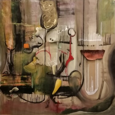 Schilderij getiteld "ARDES" door Stefano Mazzolini, Origineel Kunstwerk, Olie