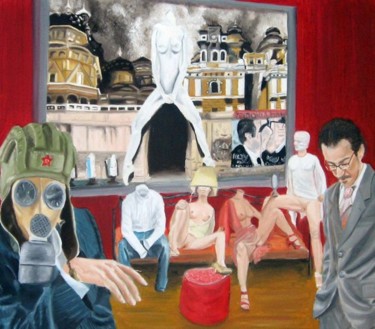 Painting titled "Al bar del DECA DAN…" by Stefano Davidson, Original Artwork