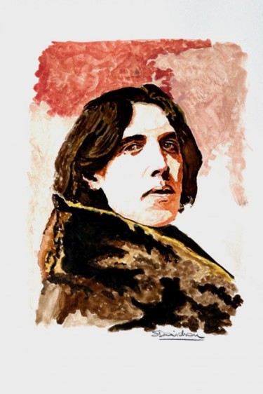 Painting titled "Oscar Wilde" by Stefano Davidson, Original Artwork
