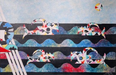 绘画 标题为“pesci mediterranei” 由Stefano Festa, 原创艺术品