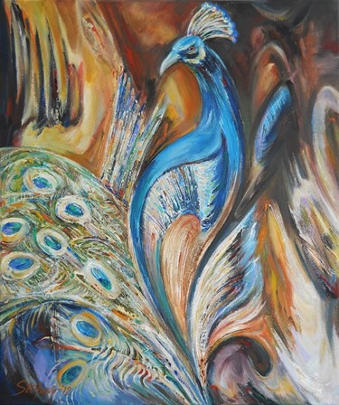 Painting titled "The Selfish Bird" by Stefano Popovski, Original Artwork, Oil