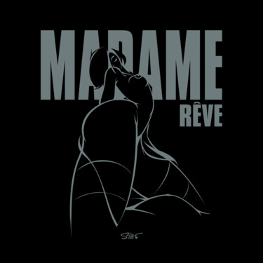 Digital Arts titled "Madame Rêve N°5 Noir" by Stef'Création, Original Artwork, Digital Painting