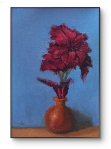 Painting titled "Gladiolis #3 in ter…" by Steffan Johnson, Original Artwork, Oil