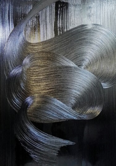 Malerei mit dem Titel "Abstrait peinture c…" von Steivan Loundou, Original-Kunstwerk, Öl Auf Keilrahmen aus Holz montiert