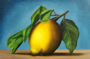 Pittura intitolato "Citron huile sur pa…" da Steivan Loundou, Opera d'arte originale, Olio
