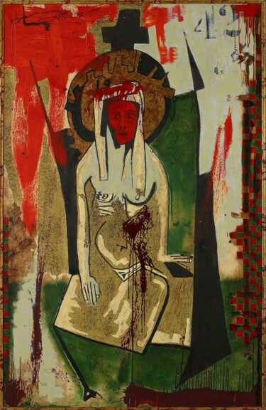 Картина под названием "Serie des Vierges -…" - Stella De La Cruz, Подлинное произведение искусства, Масло Установлен на Друг…