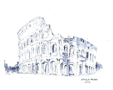 Drawing titled "Rome by Stella Pola…" by Stella Polare, Original Artwork, Ink