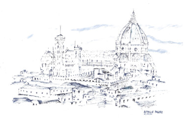 Dessin intitulée "Florence" par Stella Polare, Œuvre d'art originale, Encre