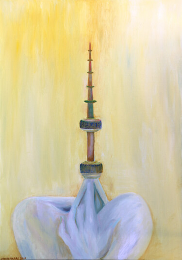 Peinture intitulée "Tashkent Tower" par Stella Polare, Œuvre d'art originale, Huile Monté sur Châssis en bois