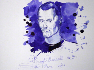 Peinture intitulée "Niccolo Machiavelli…" par Stella Polare, Œuvre d'art originale, Encre