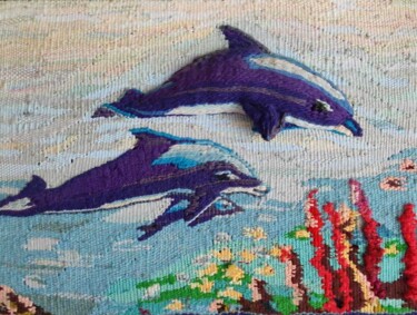 Картина под названием "Дельфины" - Степан Шипков, Подлинное произведение искусства, гобелен